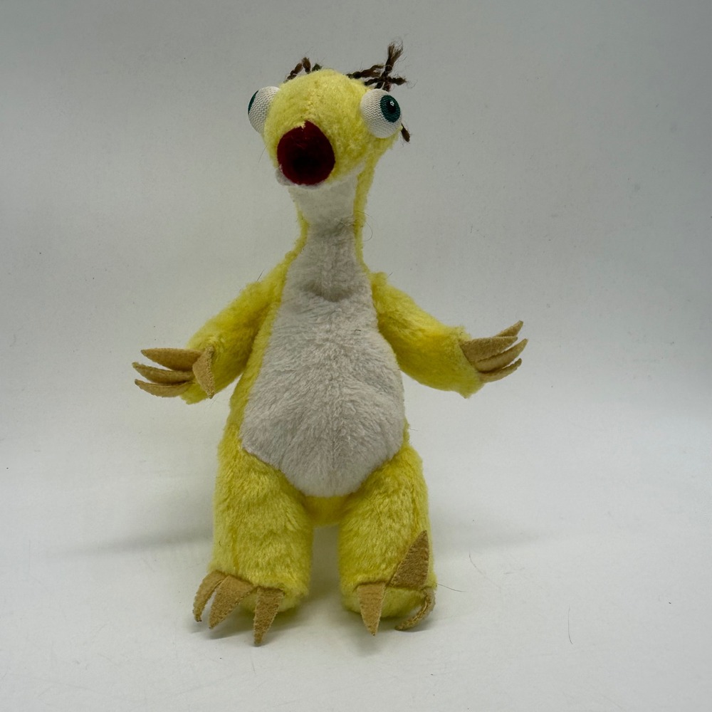 Ice Age Sid the Sloth Plush Kids Small Yellow Stuffed Animal Movie Toy